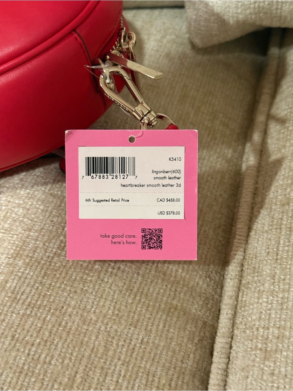 kate spade Red Heartbreaker Crossbody with Pink Accent Strap - Picture 3 of 3